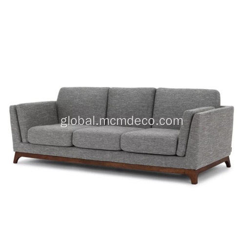 Good Quality Wood Sofa Ceni Volcanic Gray Fabric Sofa with Wooden Feet Factory